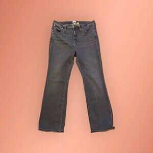J. Crew Curvy Full-Length Demi Bootcut Jean in Washed Black 33